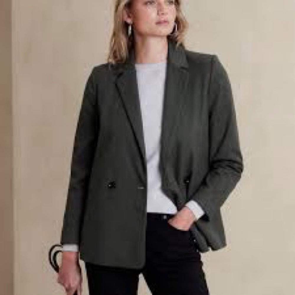 Banana Republic Double Breasted Gray Blazer Lined Size 16 NWOT